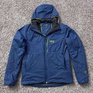 Helly Hansen Odin Stretch Hood Insulator Jacket Mens M Blue Primaloft Full Zip
